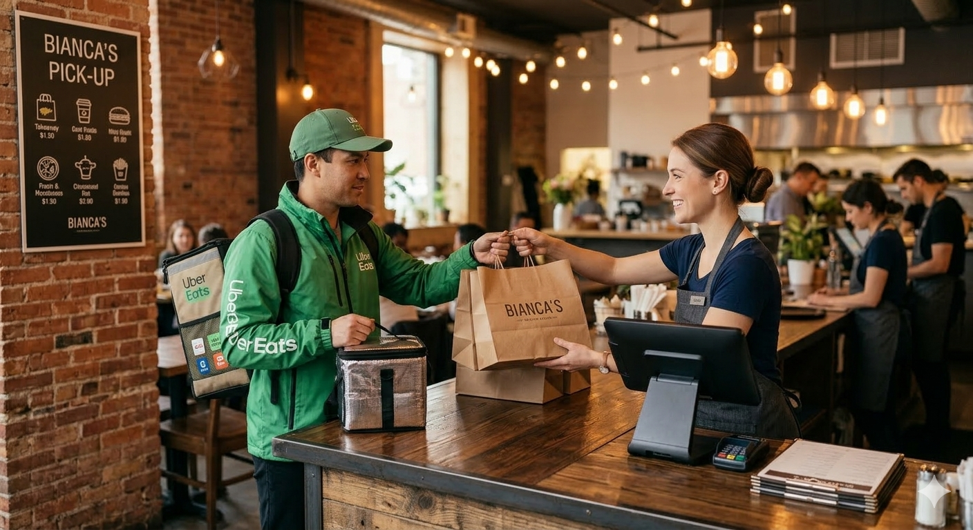 Delivery driver collecting order