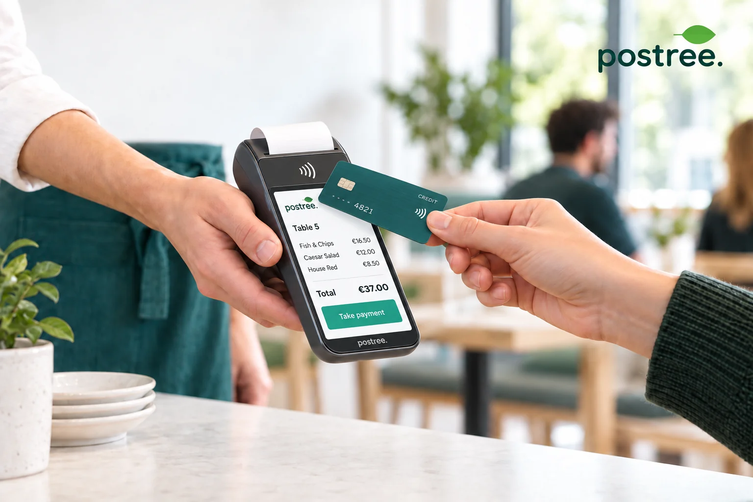 Card and contactless payment through Postree POS