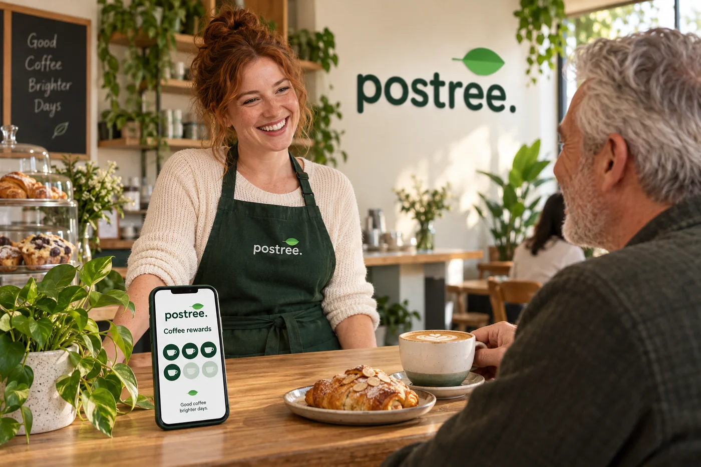 A customer loyalty scheme running at a cafe