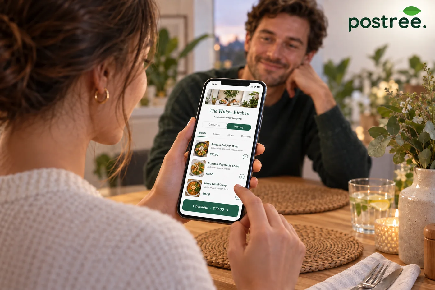 A branded online ordering site for a takeaway on a laptop and phone
