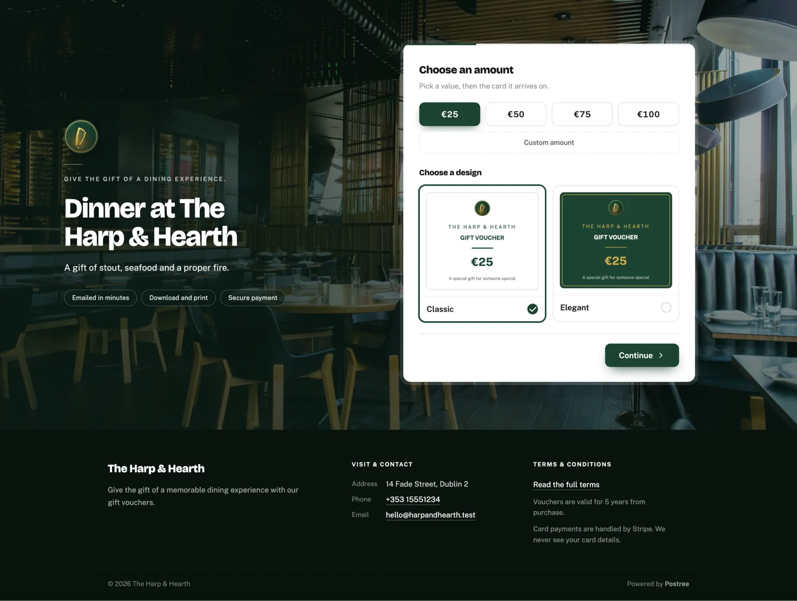 Postree Gift Vouchers connected to POS